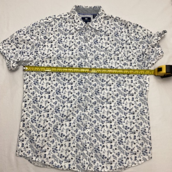 Michael Brandon Mens Shirt Large Floral Print Short Sleeve Button Up Casual - Picture 4 of 6
